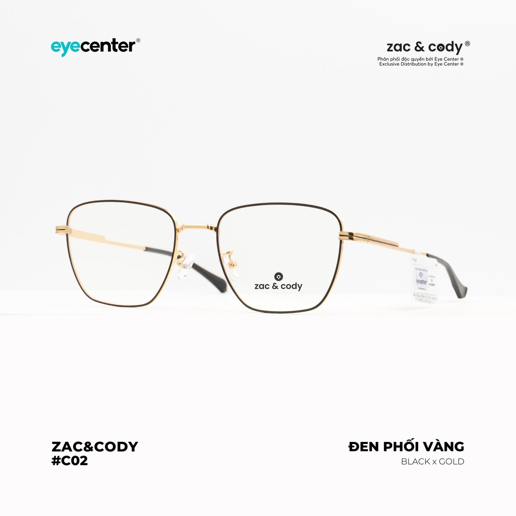 [C02] Gọng kính cận nữ chính hãng ZAC & CODY kim loại chống gỉ nhiều màu casual.02 ZC 72585 by Eye Center Vietnam