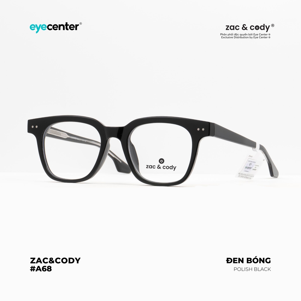 [A68 - GLASSHOLIC - RYAN]Gọng kính cận nam nữ chính hãng ZAC & CODY lõi thép chống gãy cao cấp ZC 9104 - H423 - 8131  by Eye Center Vietnam