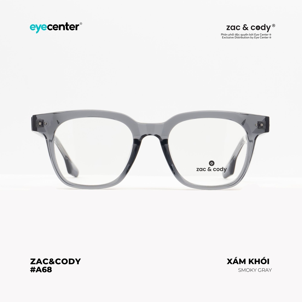 [A68 - GLASSHOLIC - RYAN]Gọng kính cận nam nữ chính hãng ZAC & CODY lõi thép chống gãy cao cấp ZC 9104 - H423 - 8131  by Eye Center Vietnam