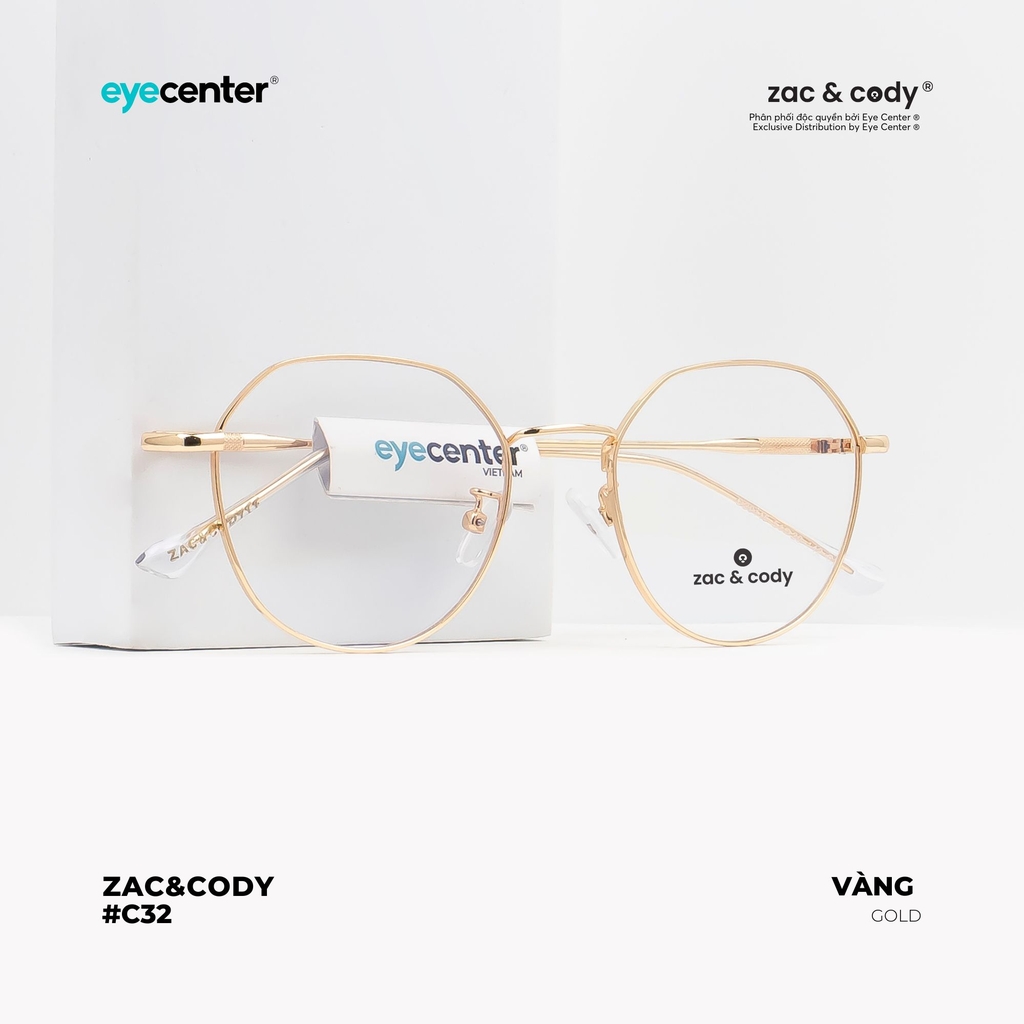 [C32] Gọng kính cận nữ chính hãng ZAC & CODY kim loại chống gỉ nhiều màu casual.32  ZC D29115 by Eye Center Vietnam