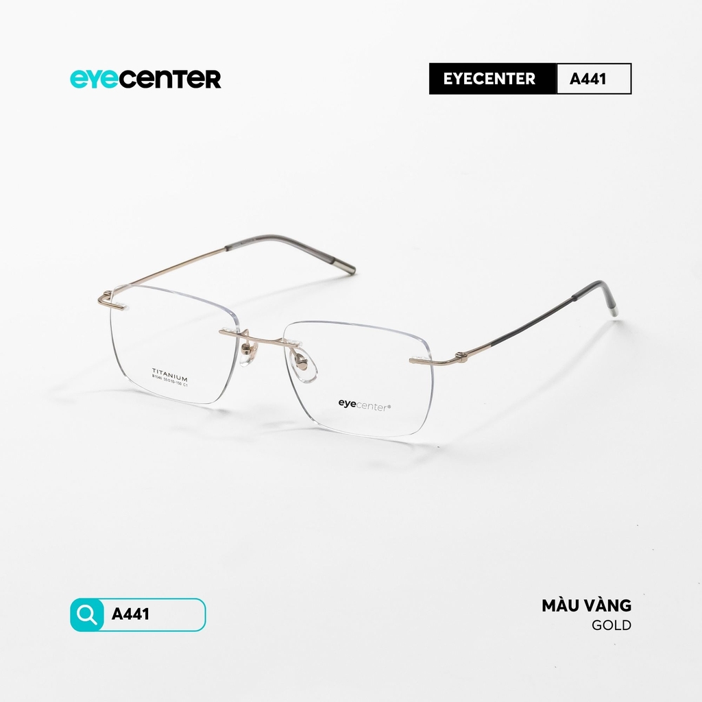 [ZA441] Gọng kính cận nam nữ không viền TITANIUM siêu nhẹ chống gỉ by Eye Center Vietnam