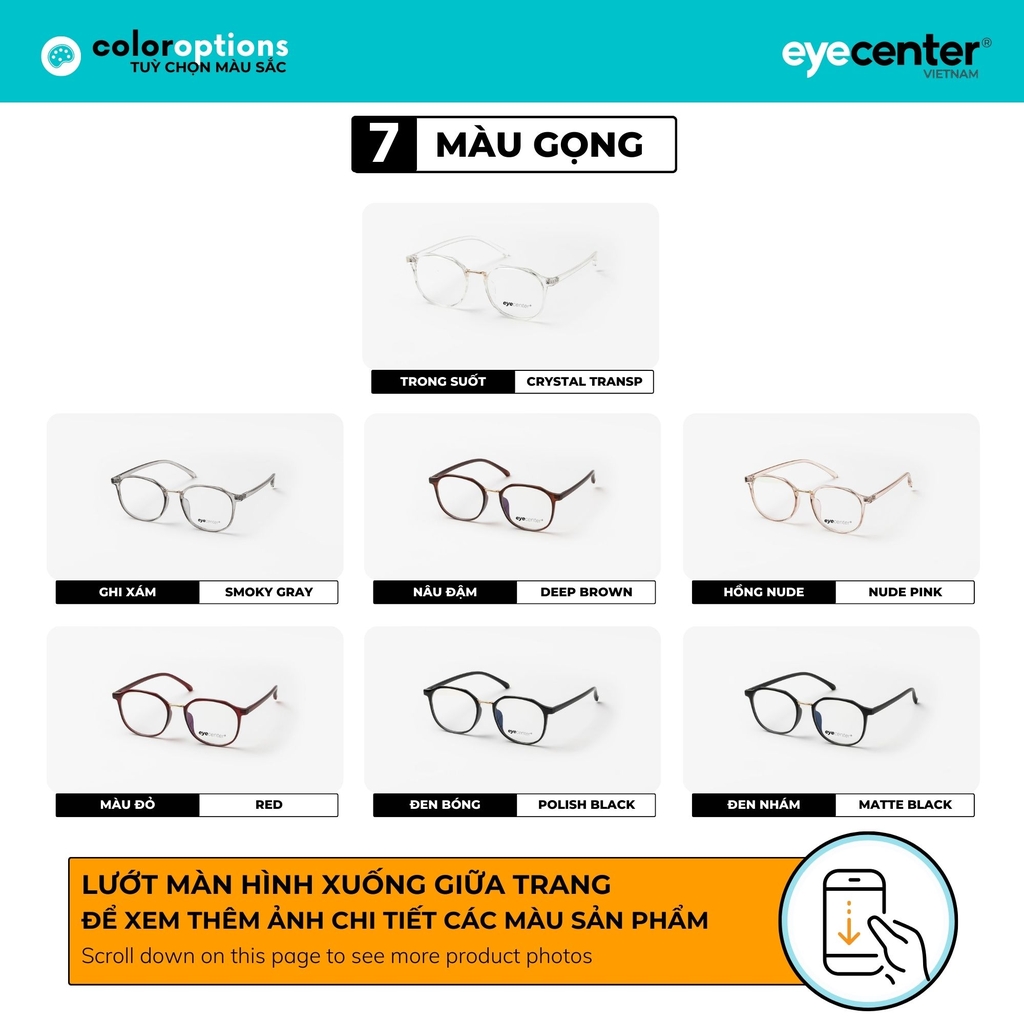 [K42]Gọng kính cận nữ chính hãng EYECENTER nhựa dẻo chống gãy siêu nhẹ  EK 519 by Eye Center Vietnam