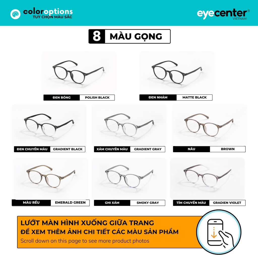 [B206] Gọng kính cận nam nữ chất liệu nhựa siêu nhẹ nhiều màu by Eye Center Vietnam