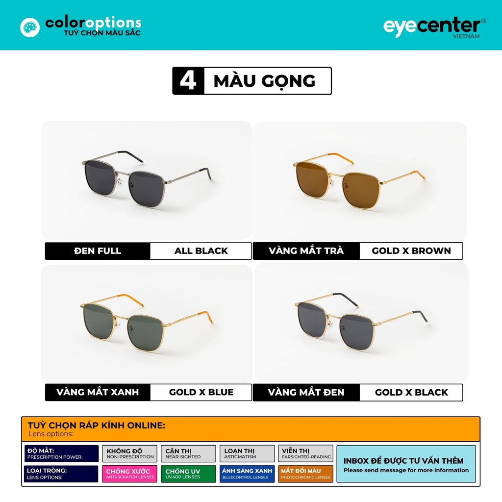 [S46] [6705] Kính mát Crystal UV chính hãng EYECENTER nhiều màu 6705