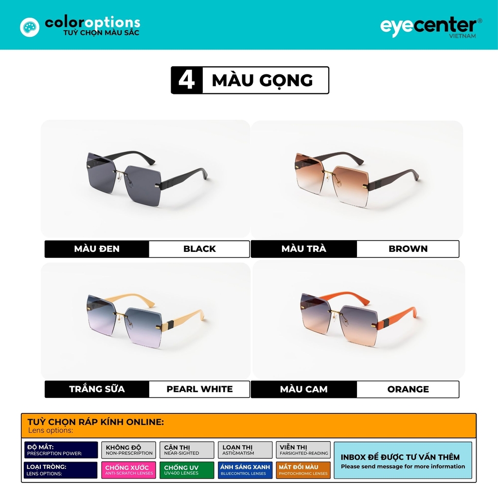 [S51] Kính mát Crystal UV nhều màu 1385