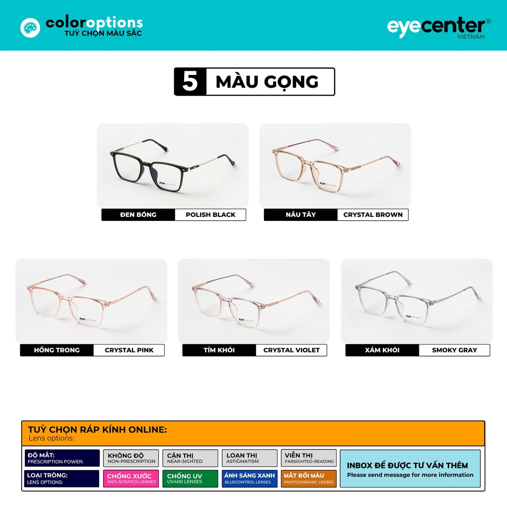 [A95] Gọng kính cận nam nữ chính hãng ZAC & CODY 8917 by Eye Center Vietnam