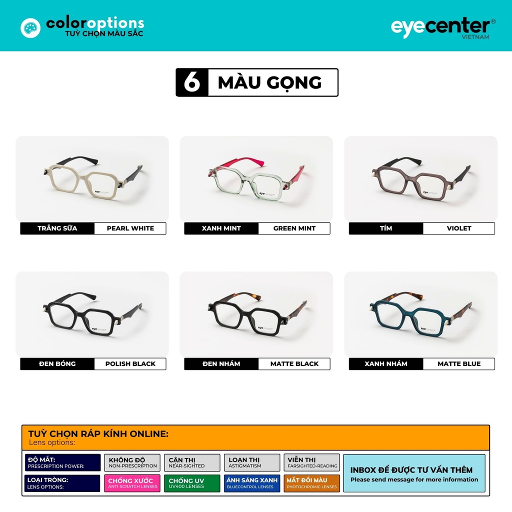 [B93] Gọng kính cận nam nữ chính hãng EYECENTER nhiều màu 5571