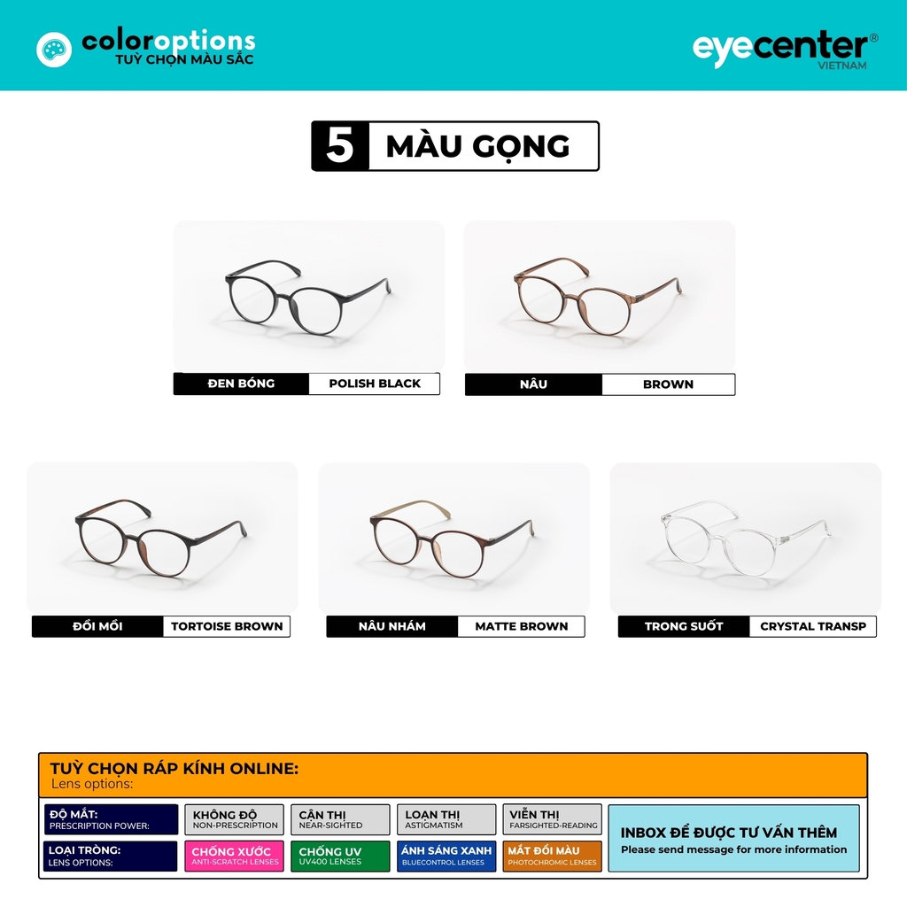 [K54]Gọng kính cận nam nữ STUDIO MUKU nhiều màu by Eye Center Vietnam