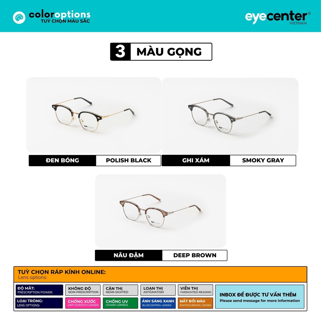 [A122] Gọng kính cận nam nữ chính hãng EYECENTER nhiều màu 2187