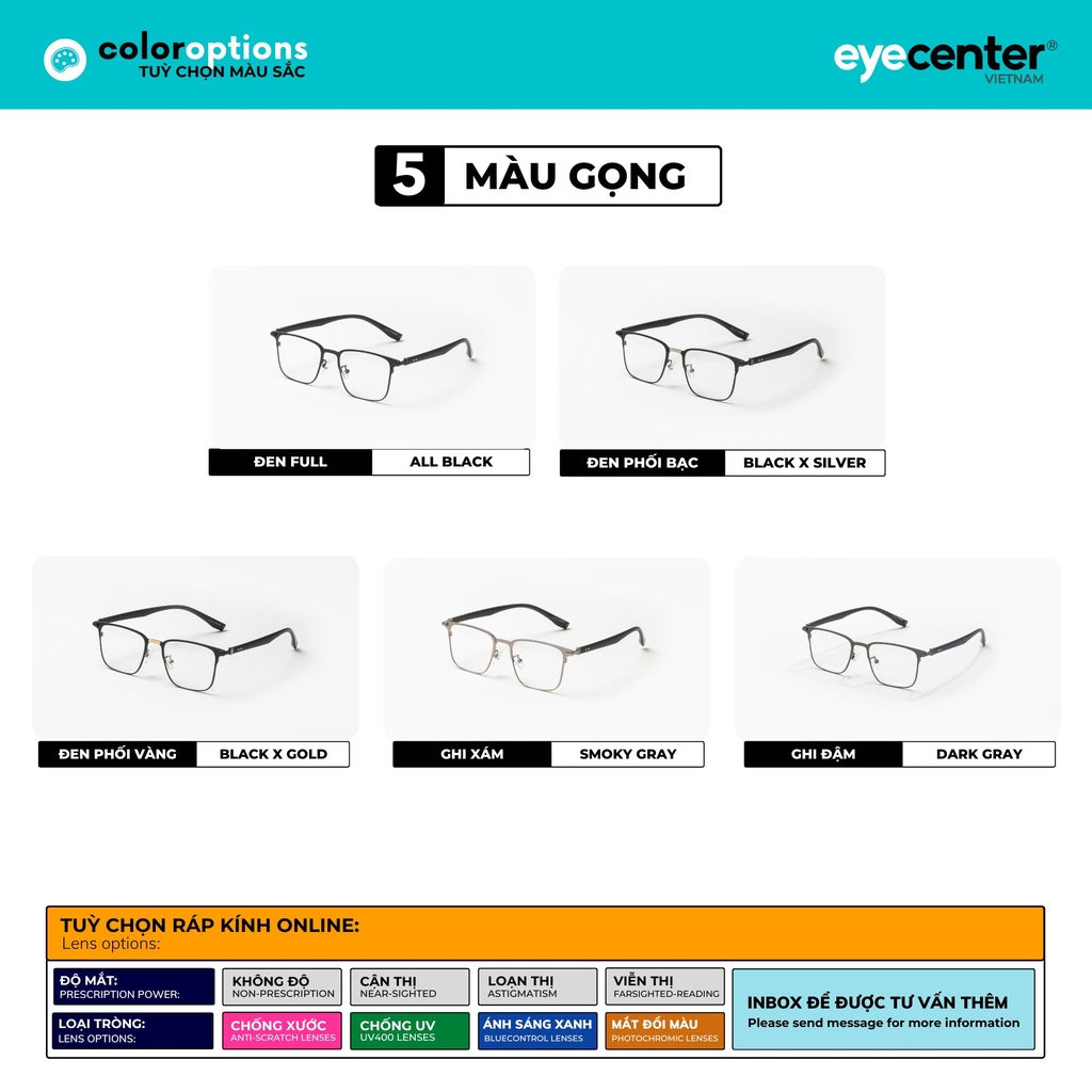 [B157] Gọng kính cận nữ chính hãng STUDIO MUKU nhựa phối kim loại by Eye Center Vietnam