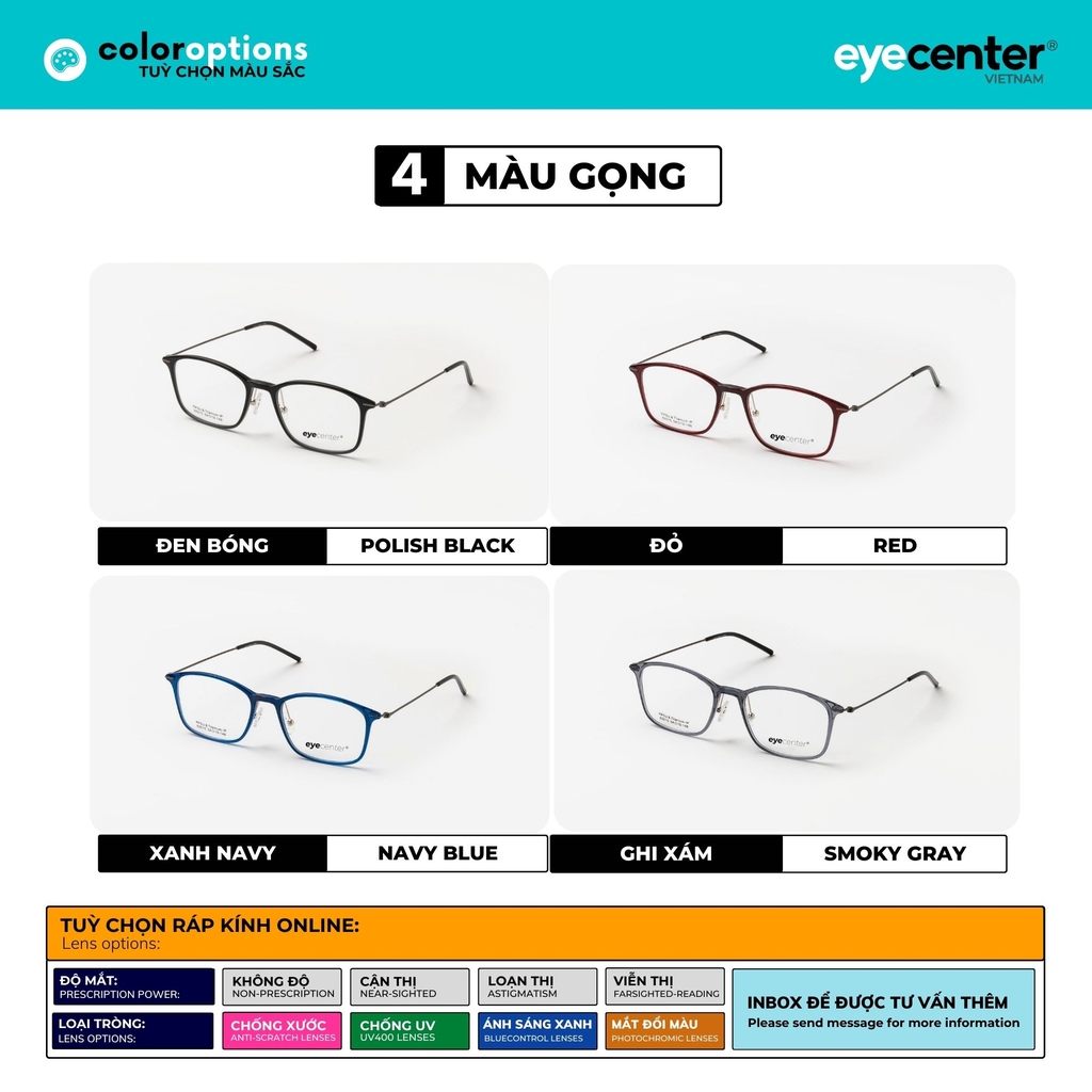 [A96] Gọng kính cận nam nữ chính hãng  ZAC & CODY ZC 60015  by Eye Center Vietnam