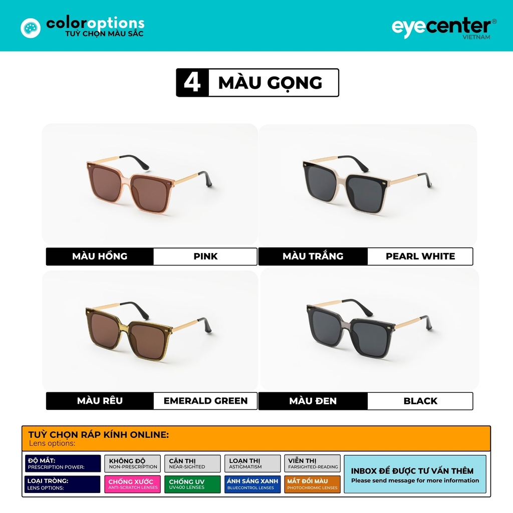 [S50] Kính mát Crystal UV chính hãng EYECENTER nhiều màu 358