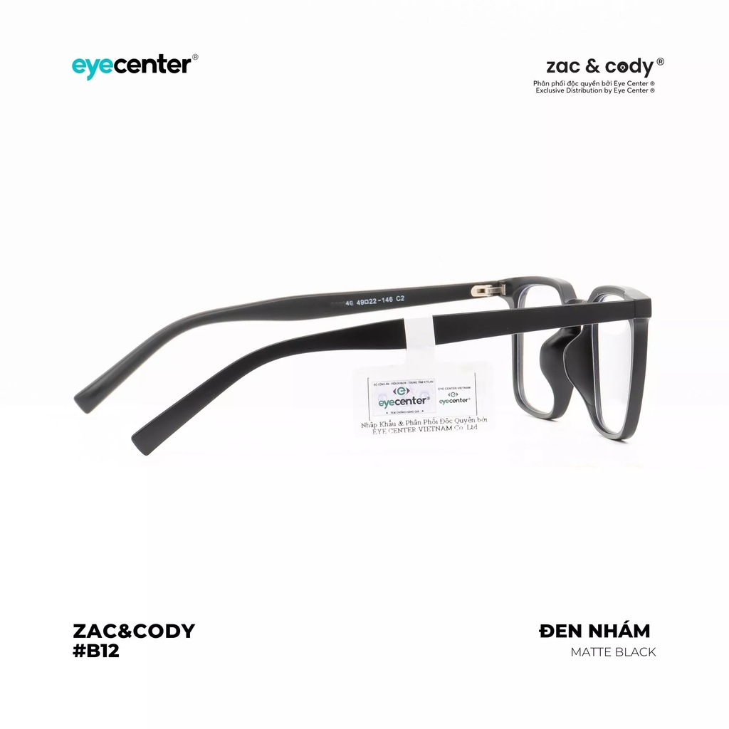 [B12] Gọng kính cận nam nữ chính hãng ZAC & CODY nhựa dẻo chống gãy cao cấp original.12 ZC 280278 by Eye Center Vietnam