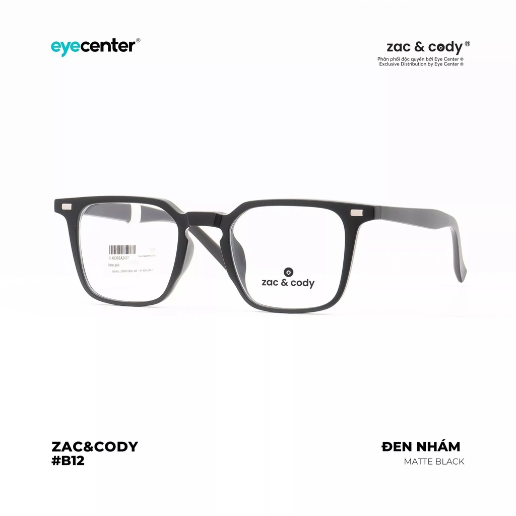 [B12] Gọng kính cận nam nữ chính hãng ZAC & CODY nhựa dẻo chống gãy cao cấp original.12 ZC 280278 by Eye Center Vietnam