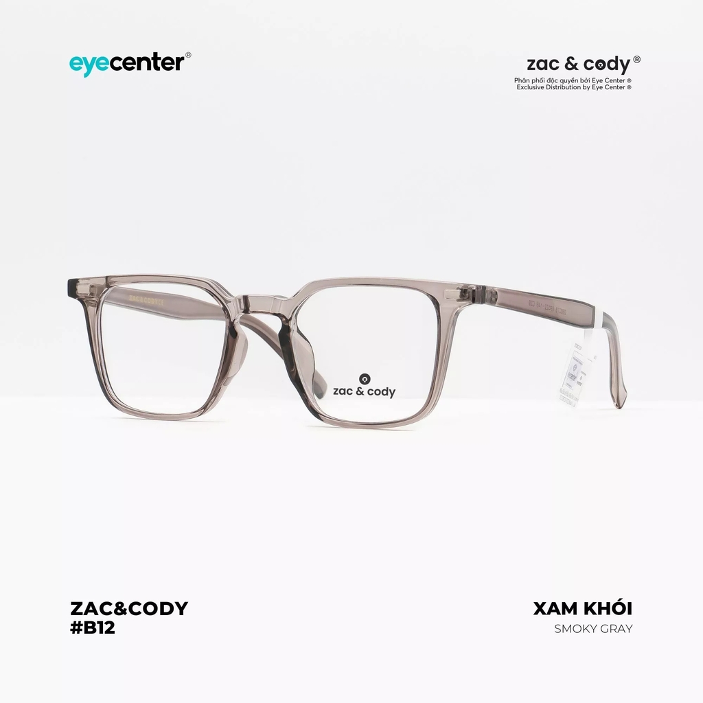 [B12] Gọng kính cận nam nữ chính hãng ZAC & CODY nhựa dẻo chống gãy cao cấp original.12 ZC 280278 by Eye Center Vietnam