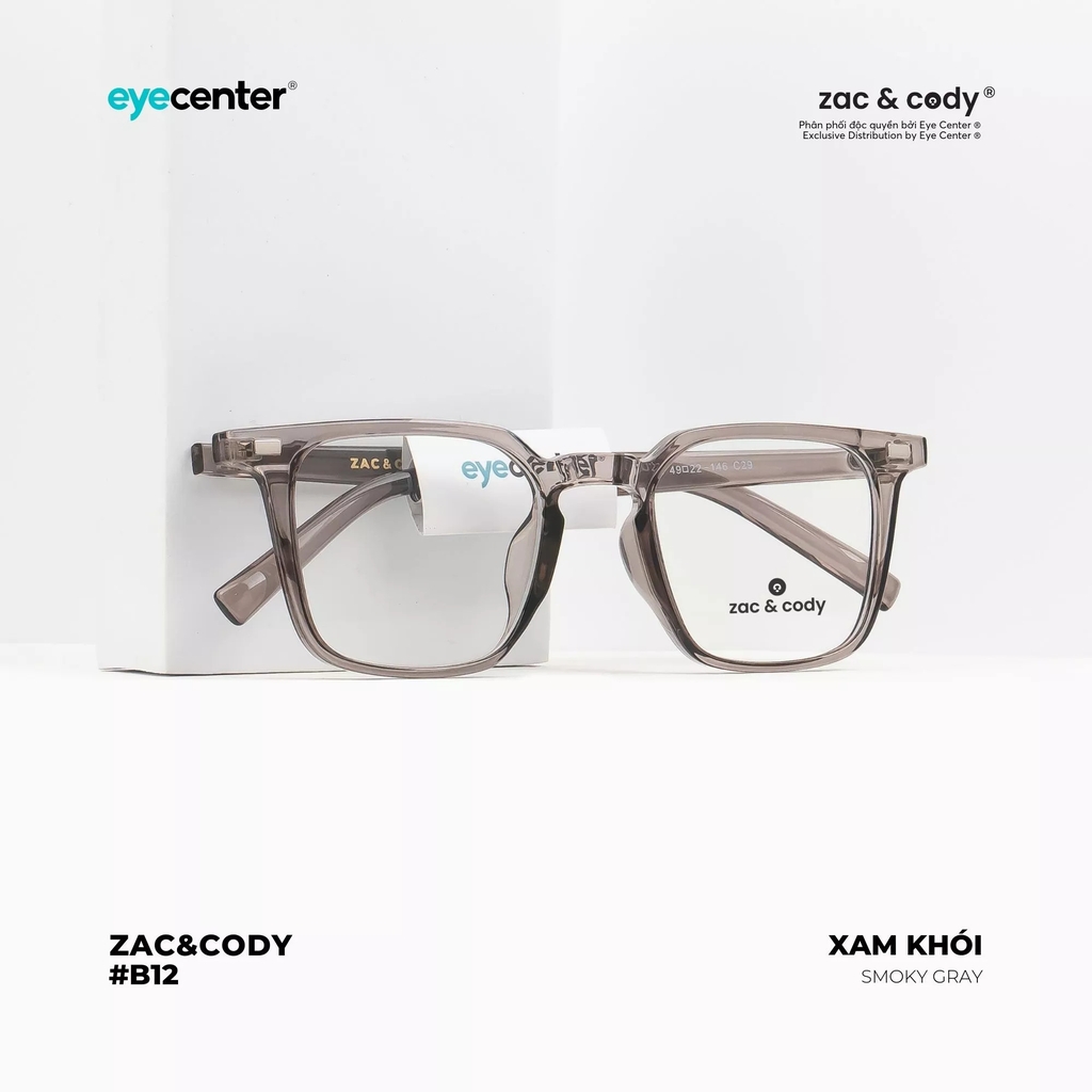 [B12] Gọng kính cận nam nữ chính hãng ZAC & CODY nhựa dẻo chống gãy cao cấp original.12 ZC 280278 by Eye Center Vietnam