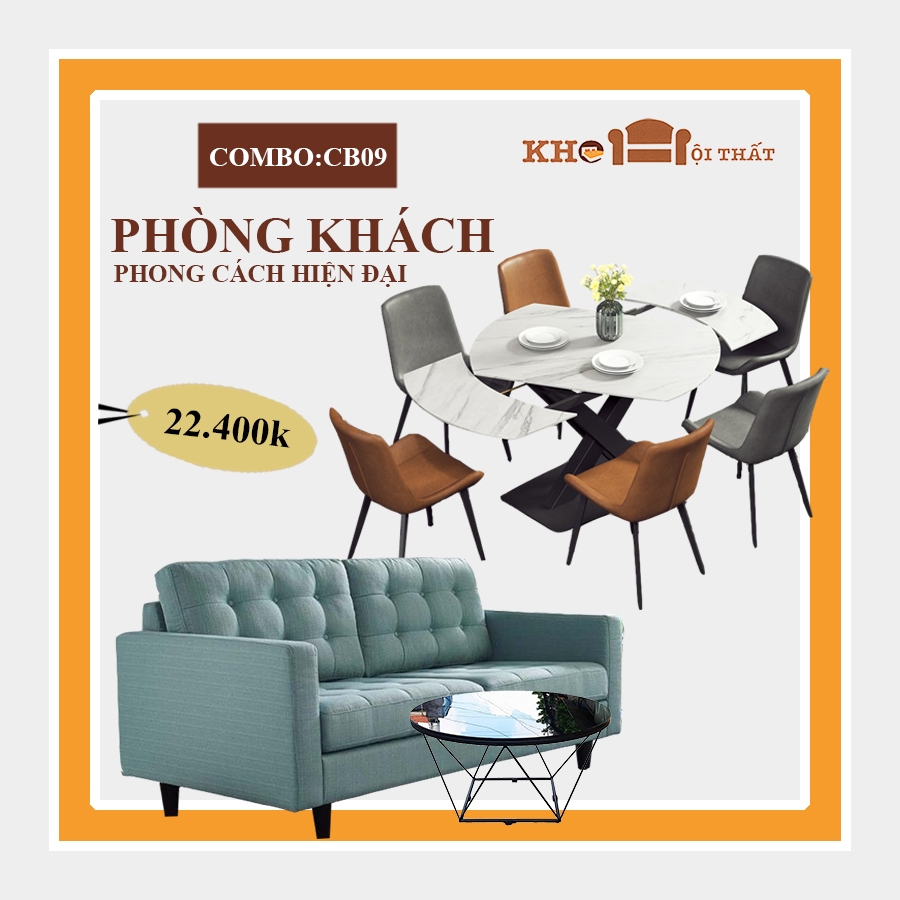 Combo phòng khách CB-09 của chúng tôi đã sẵn sàng để mang đến cho bạn một không gian giải trí và thư giãn trọn vẹn. Với ghế sofa êm ái, bàn cà phê sang trọng và giá treo tivi hiện đại, bộ sưu tập này sẽ giúp bạn tạo ra một không gian phòng khách đẹp và tiện nghi. Hãy xem hình ảnh để cảm nhận được vẻ đẹp và sự hoàn hảo của combo phòng khách này.