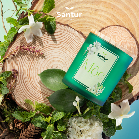 Nến thơm thiên nhiên Santur hương Mộc
