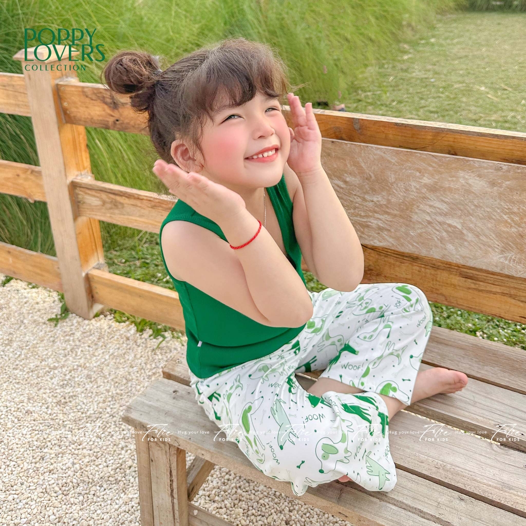 Bộ mặc nhà cho bé FKLA3Q3.9 xanh lá