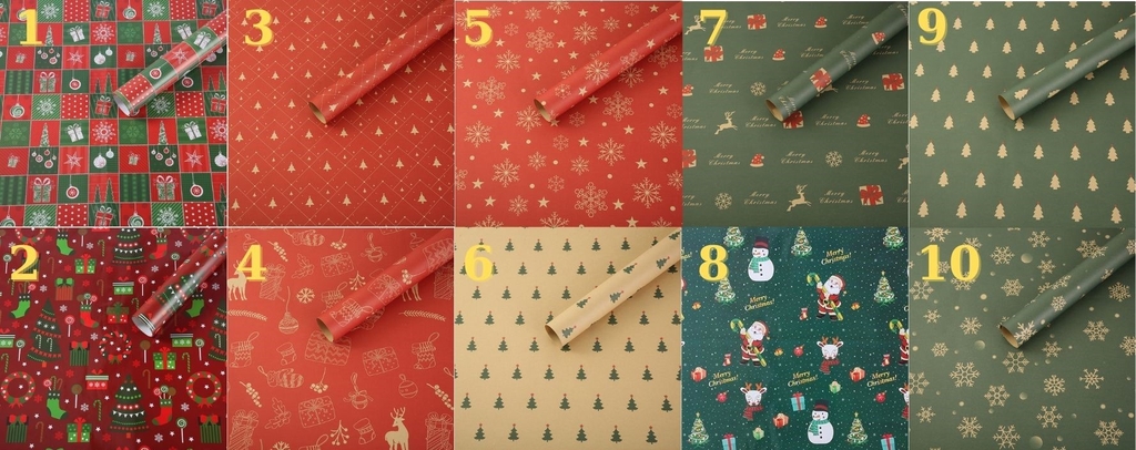 Giấy Craff gói quà Noel size 50x74