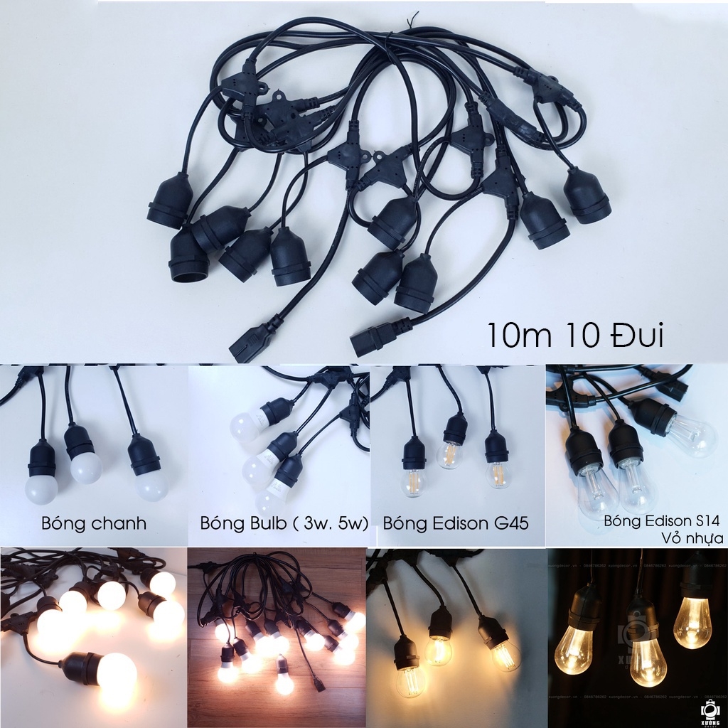 Dây đèn pingpong chống nước ngoài trời