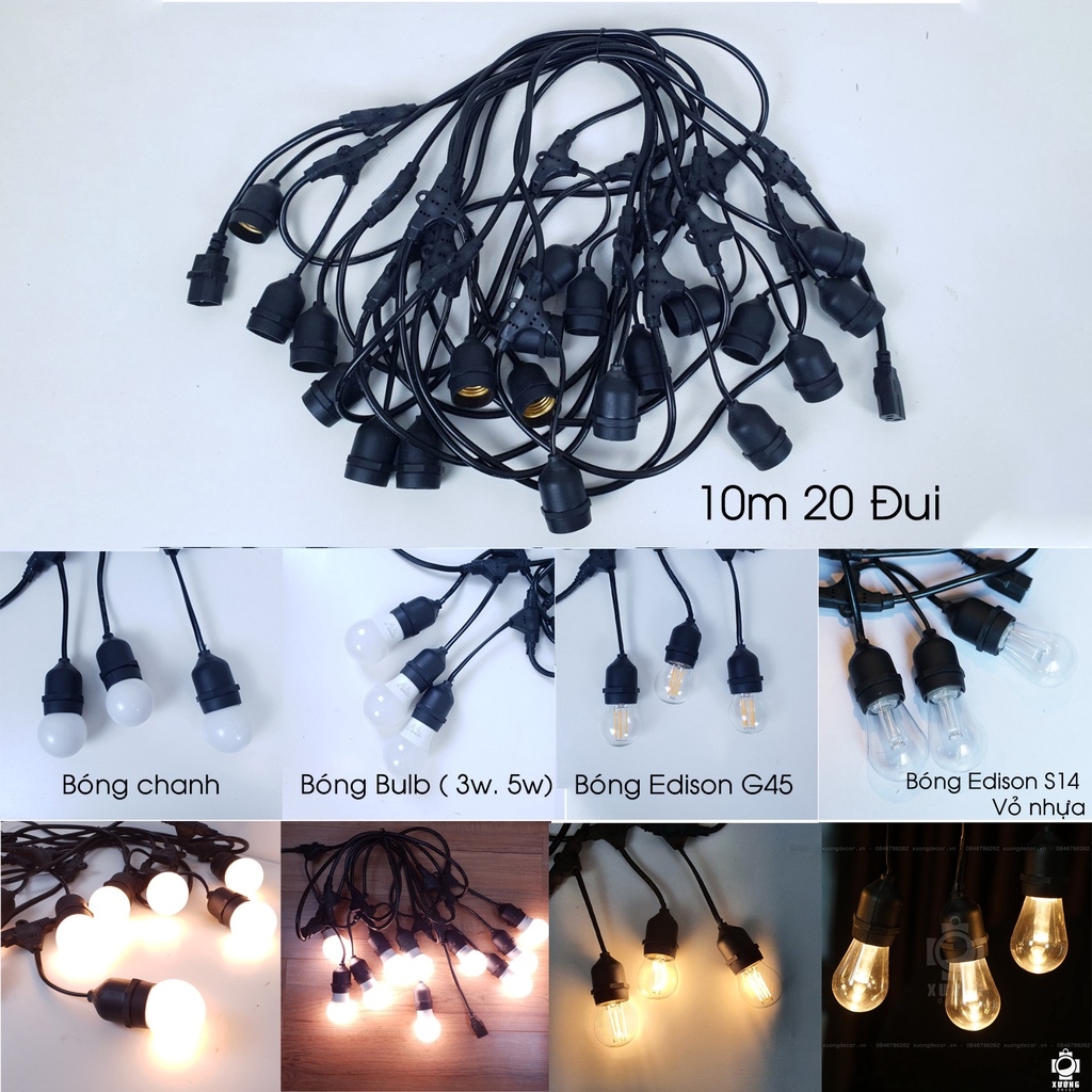 Dây đèn pingpong chống nước ngoài trời