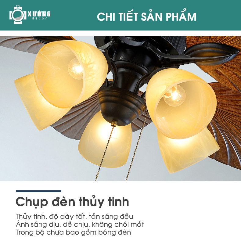 Quạt trần đèn cao cấp tân cổ điển XD2285