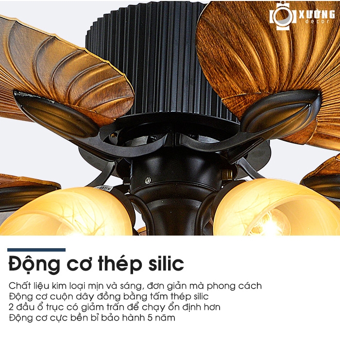Quạt trần đèn cao cấp tân cổ điển XD2285