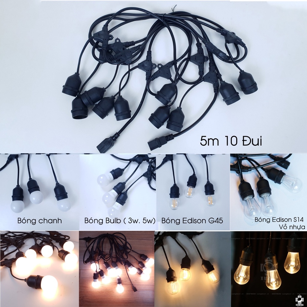 Dây đèn pingpong chống nước ngoài trời