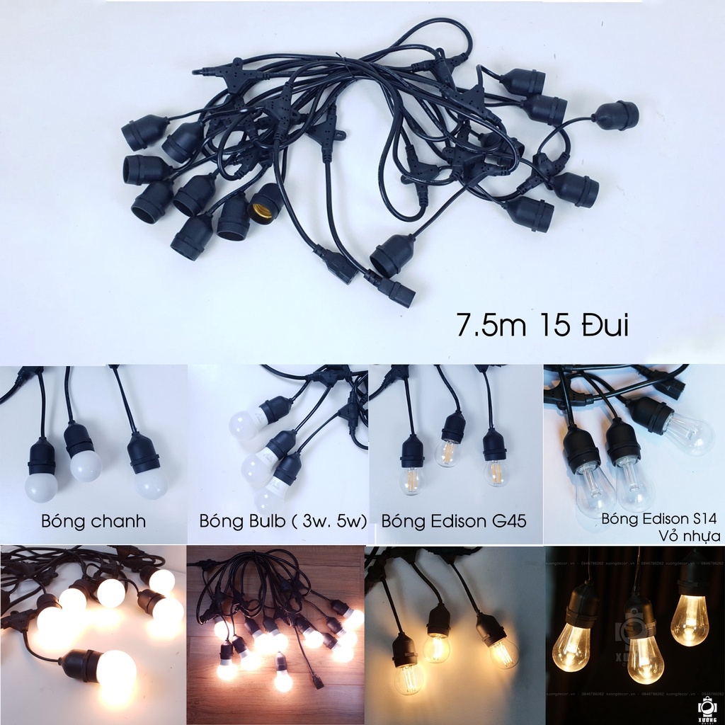 Dây đèn pingpong chống nước ngoài trời