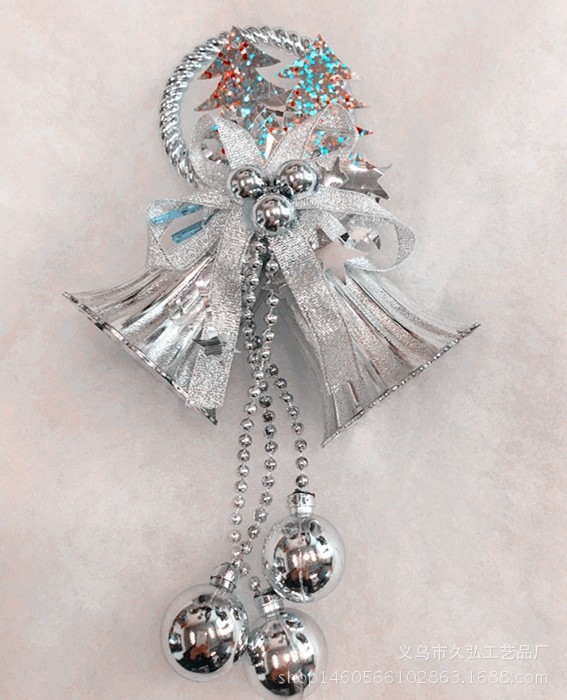 Chuông đôi vàng thả 3 bóng, 12x 25cm