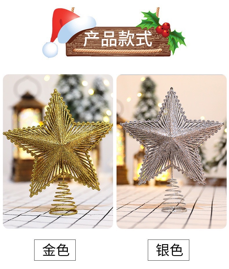 Sao kim tuyến gắn đỉnh cây thông Noel size 23cm mẫu hot 2023