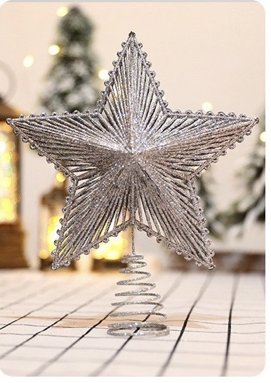 Sao kim tuyến gắn đỉnh cây thông Noel size 23cm mẫu hot 2023