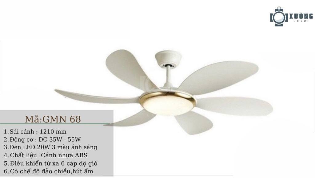 Đèn quạt 6 cánh XD1368