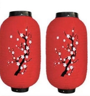 Đèn lồng Nhật bản trụ tròn vải lụa