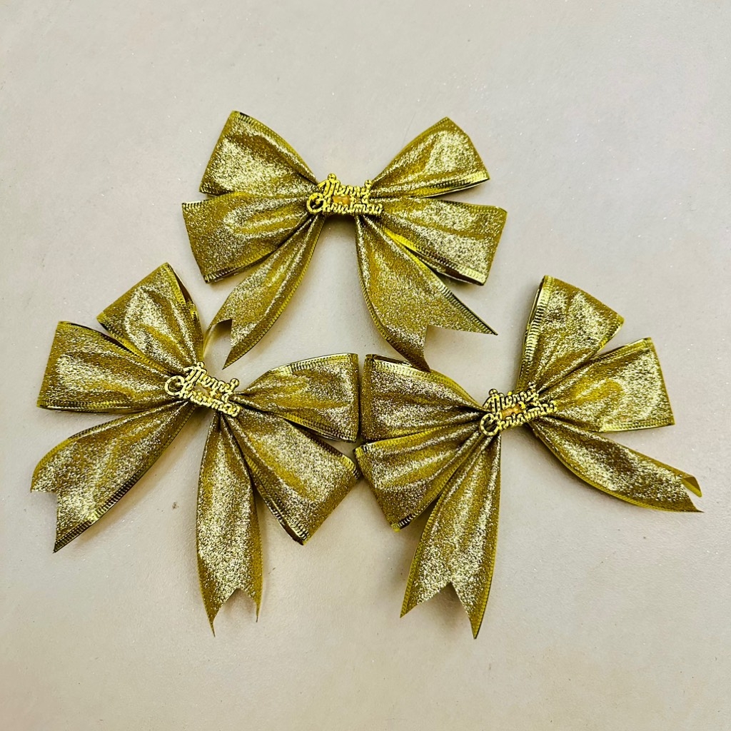 Nơ nhũ kim tuyến trang trí set 3 cái