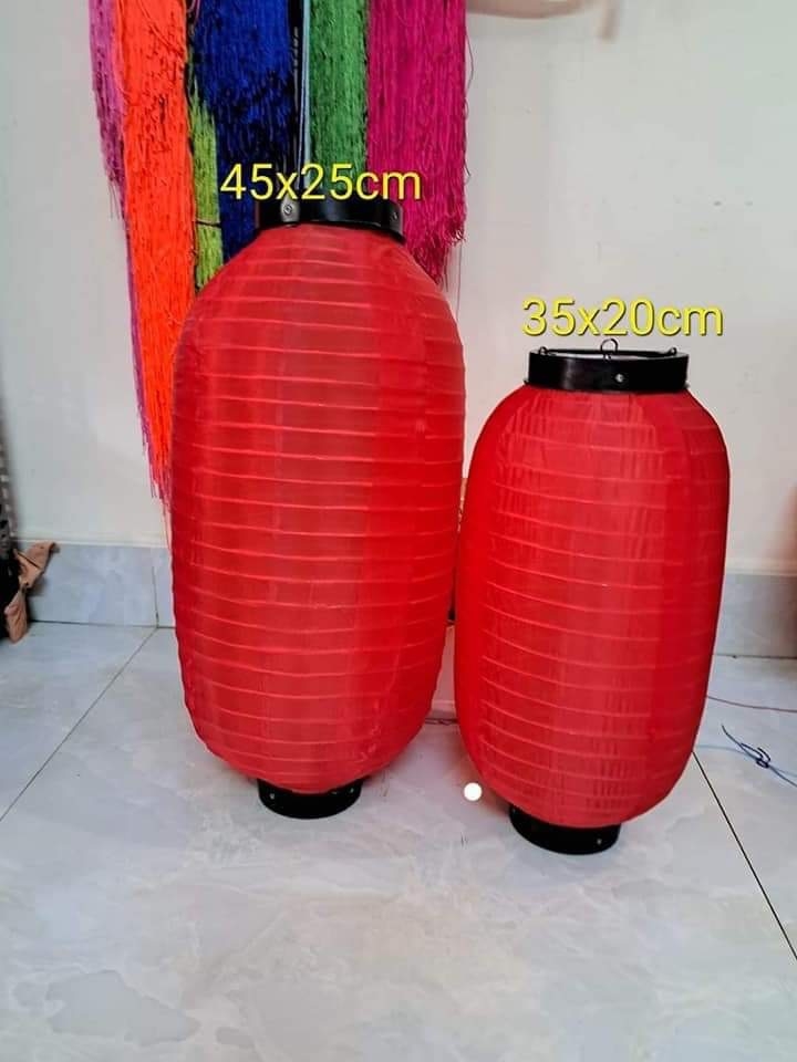 Đèn lồng Nhật bản trụ tròn vải lụa