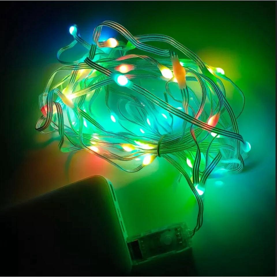 Đèn aRGB Fairy Light  đuổi màu 10m App xịn Sufp Life chống nước cảm biến âm thanh - Giọt lệ 10m