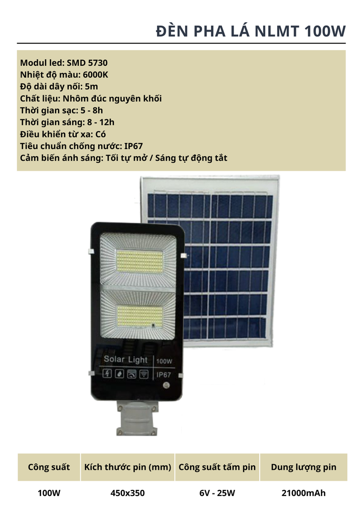 Đèn Pha Lá Solar NLMT