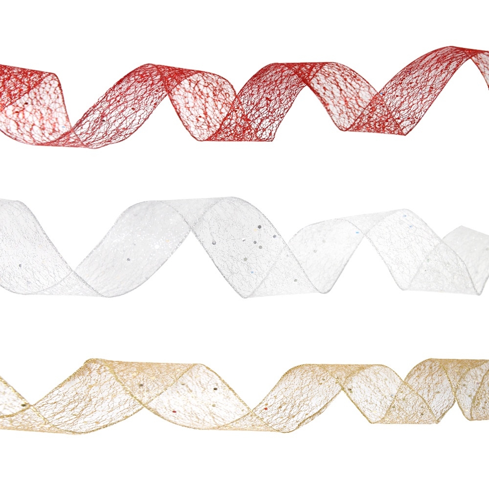 Cuộn Ruy băng lưới trang trí Giáng Sinh khổ lớn nhỏ