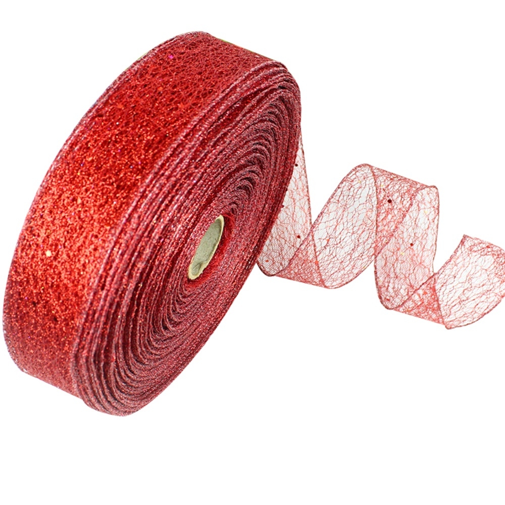 Ruy băng kim tuyến bản 5cm trang trí cây thông Noel dài 2m