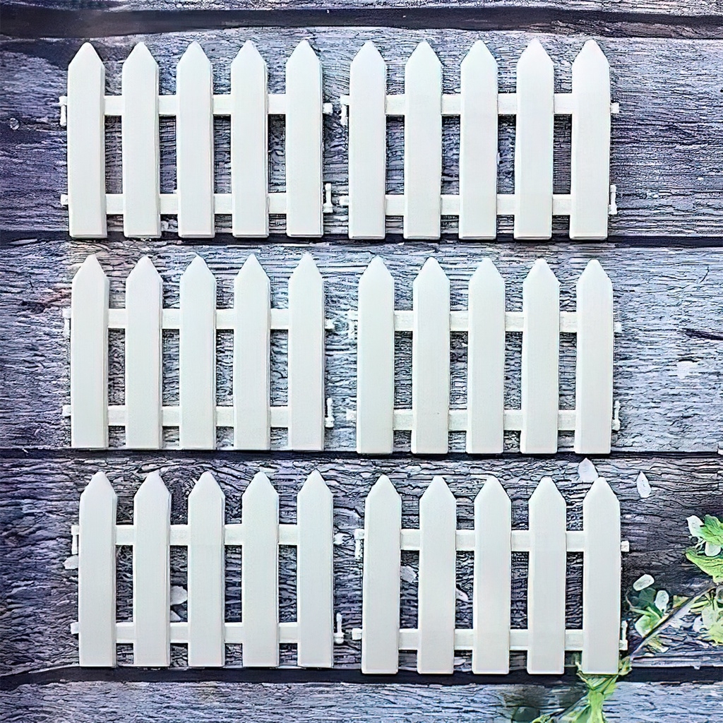 Hàng rào nhựa cao 0,2 - 0,3m dài 1,6m trang trí, sân vườn cây thông màu trắng hàng đẹp giá rẻ