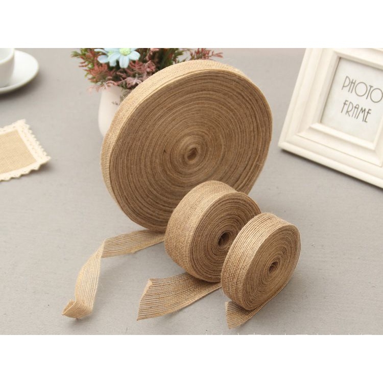 Ruy băng làm nơ vải bố bản 8cm trang trí Noel, tiệc