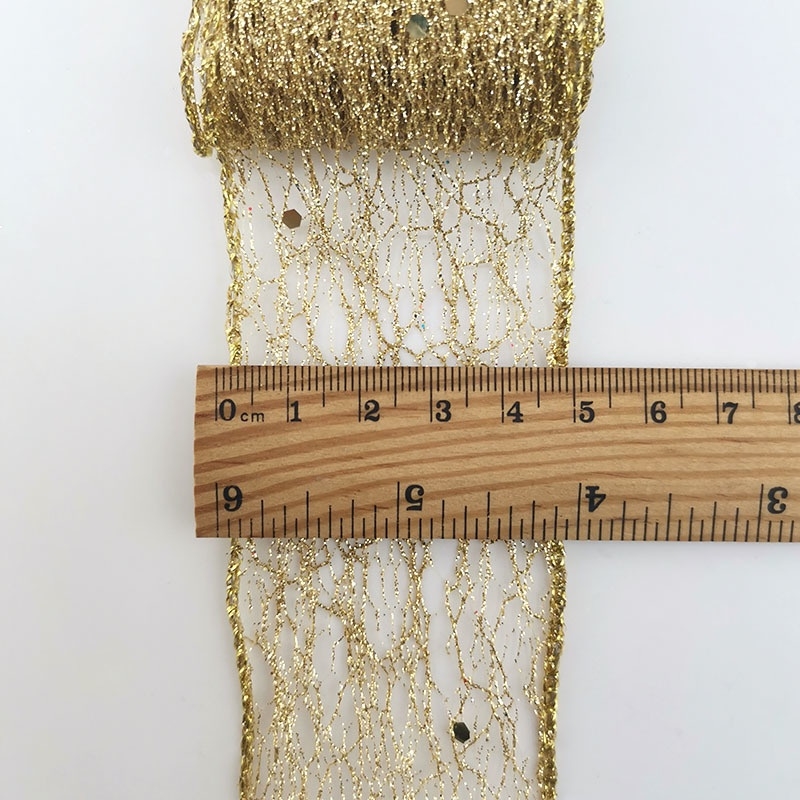 Ruy băng kim tuyến bản 5cm trang trí cây thông Noel dài 2m