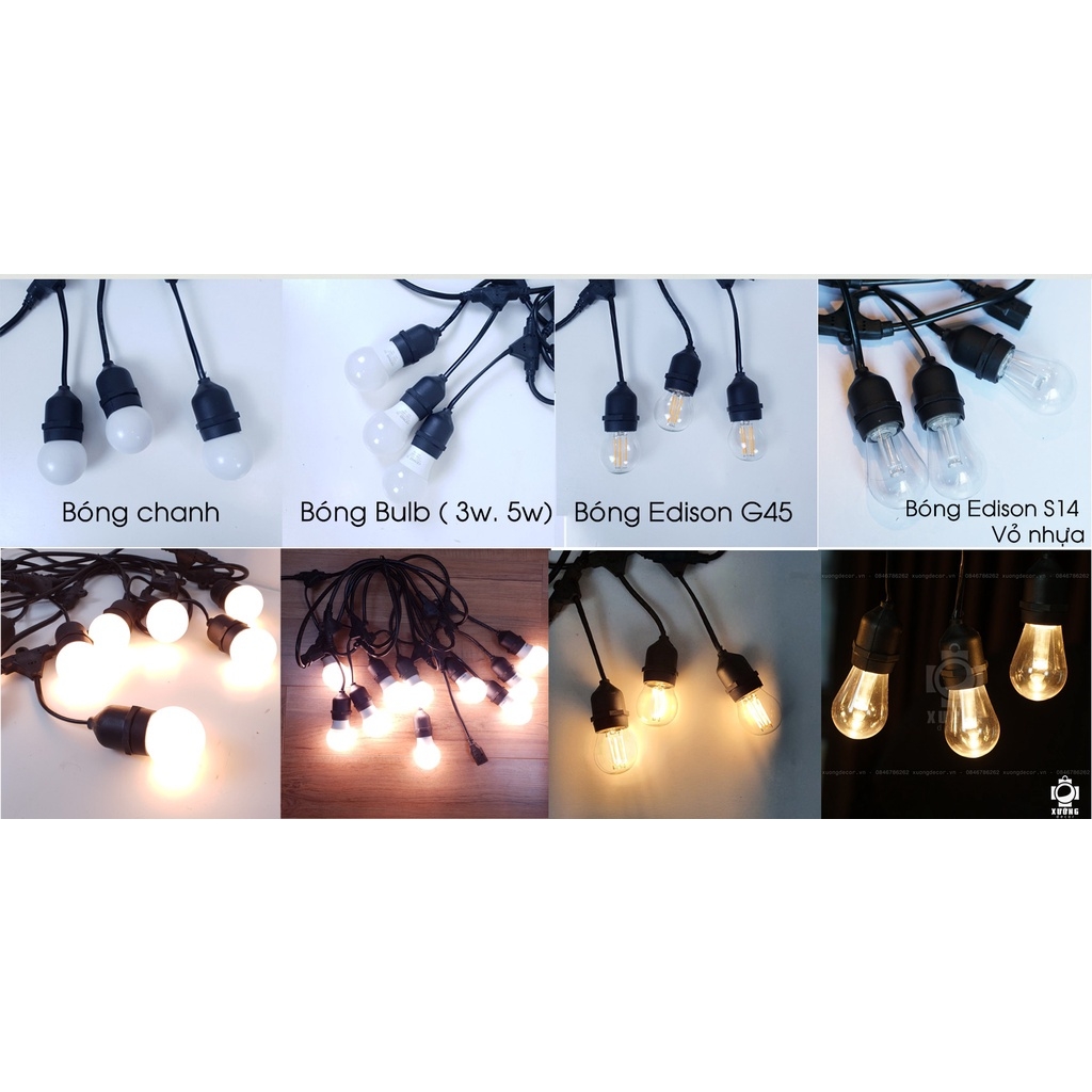 Dây đèn pingpong chống nước ngoài trời