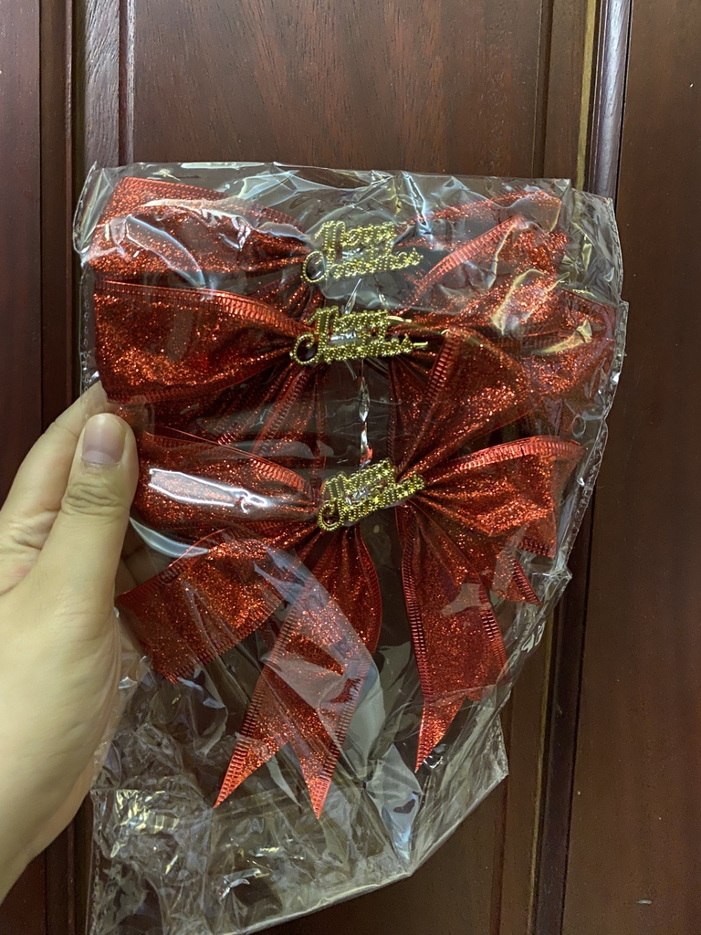 Nơ nhũ kim tuyến trang trí set 3 cái