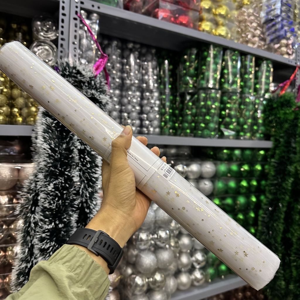 Cuộn Ruy băng lưới khổ lớn 50cm trang trí cây thông noel