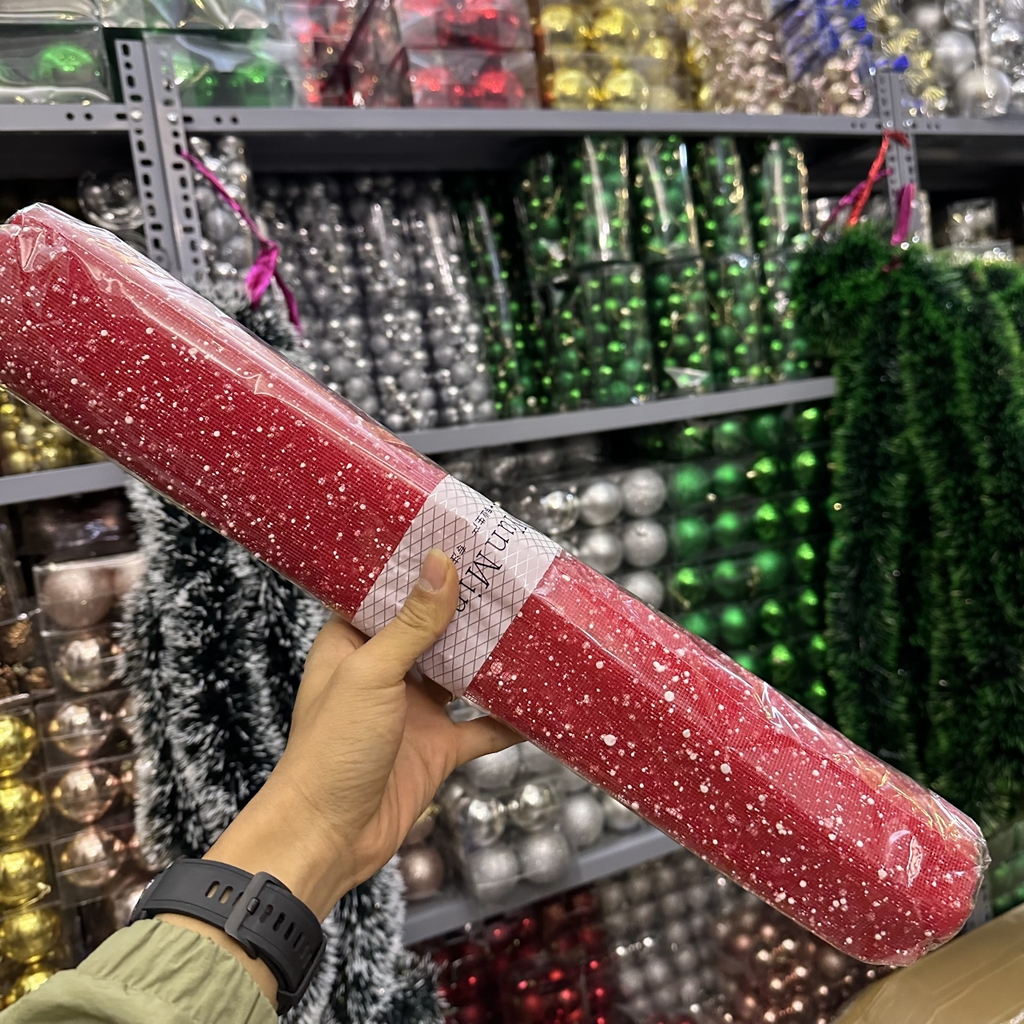 Cuộn Ruy băng lưới khổ lớn 50cm trang trí cây thông noel