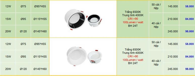 Âm trần tán quang chống chói Góc chiếu 90° Chip SAN'AN Nguồn PRI