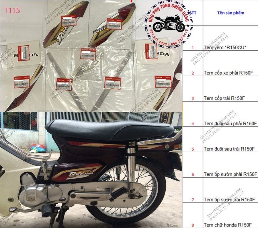 Bộ nhựa dàn áo Dream 100cc 19972009 đầu ngắn Có 8 mẫu  chinhhangvn